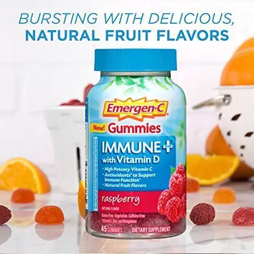 2 Pack Emergen C Gummies Immune Plus Vitamin D Raspberry ...