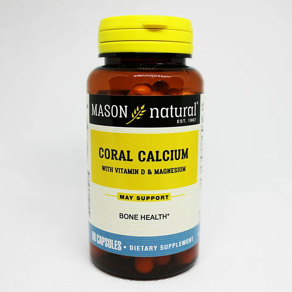 60 CAPSULES CORAL CALCIUM VITAMIN D &  MAGNESIUM Strong Bones Healthy ...