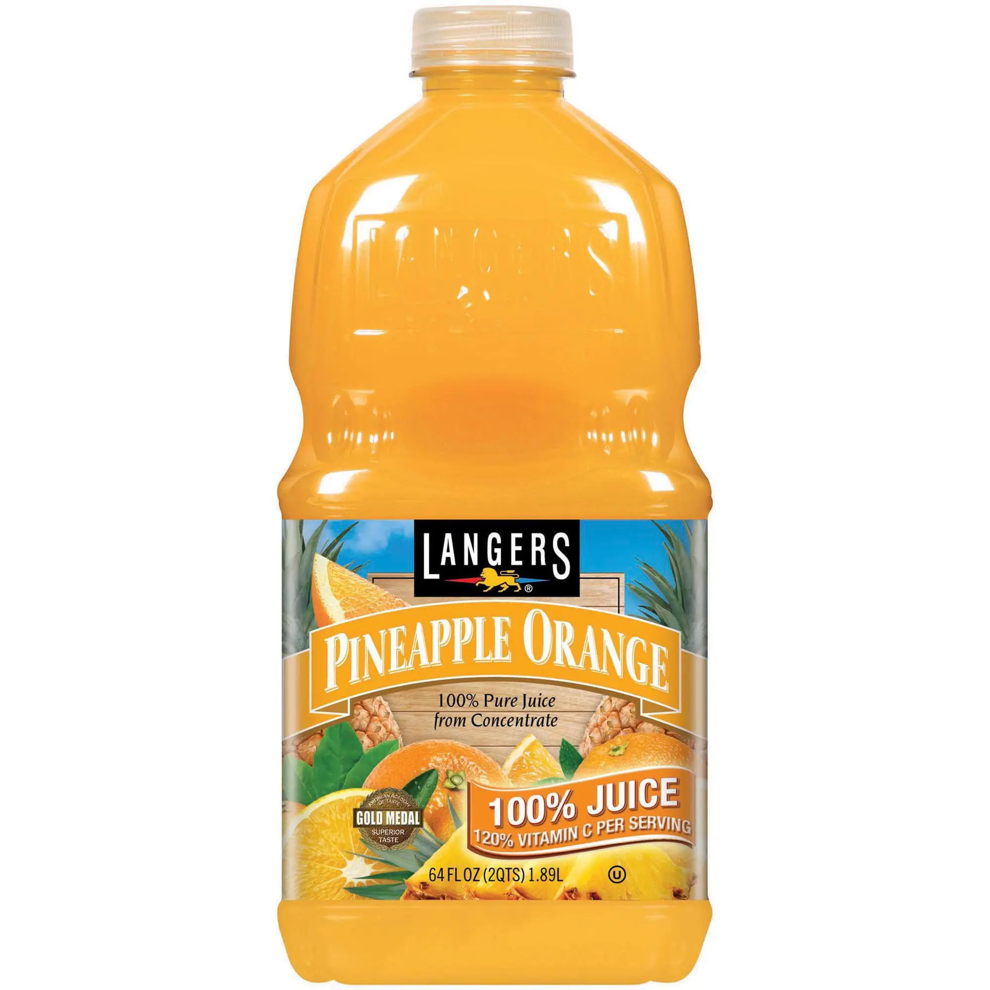 (8 Pack) Langers 100% Juice, Pineapple Orange with Vitamin C, 64 Fl Oz ...
