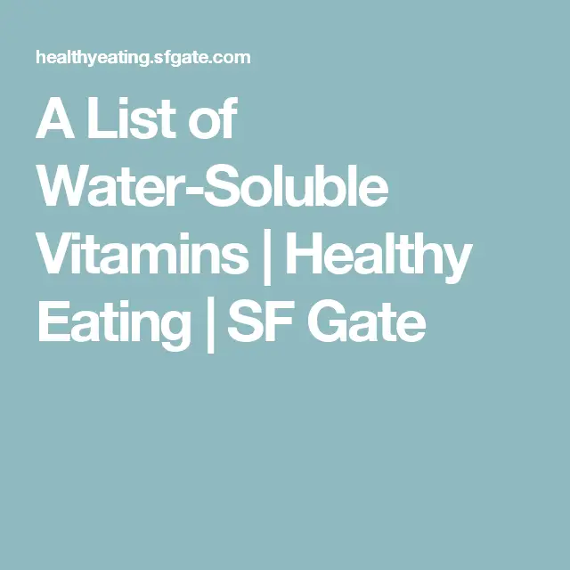 A List of Water