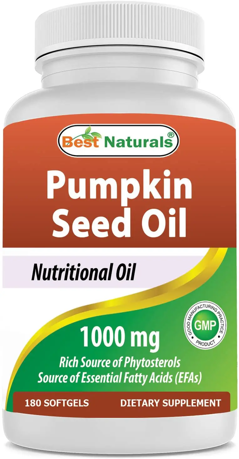 Best Naturals Pumpkin Seed Oil Bladder Control 1000 mg 180 Softgels ...