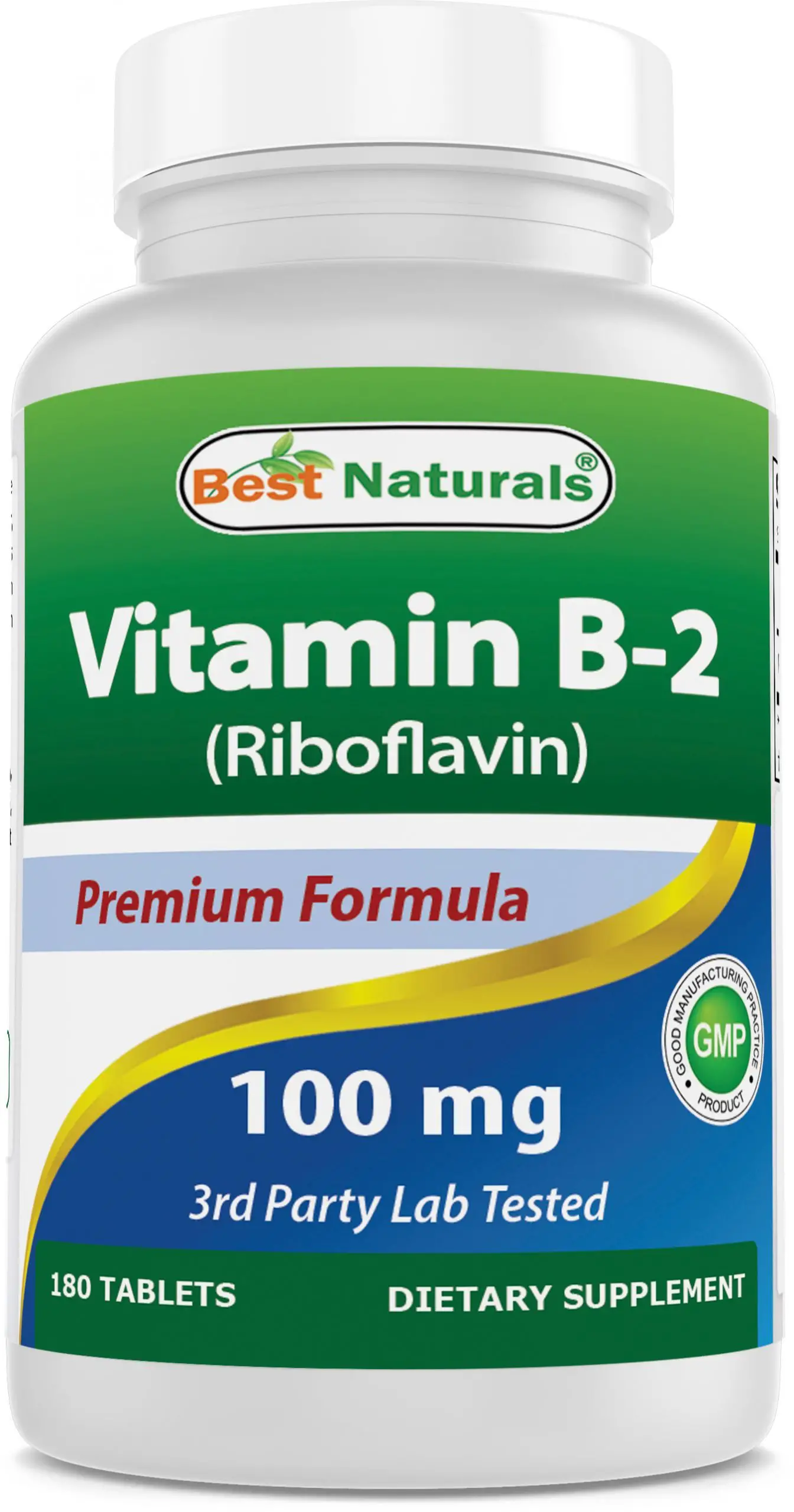 Best Naturals Vitamin B2 Riboflavin 100 mg 180 Tablets ...