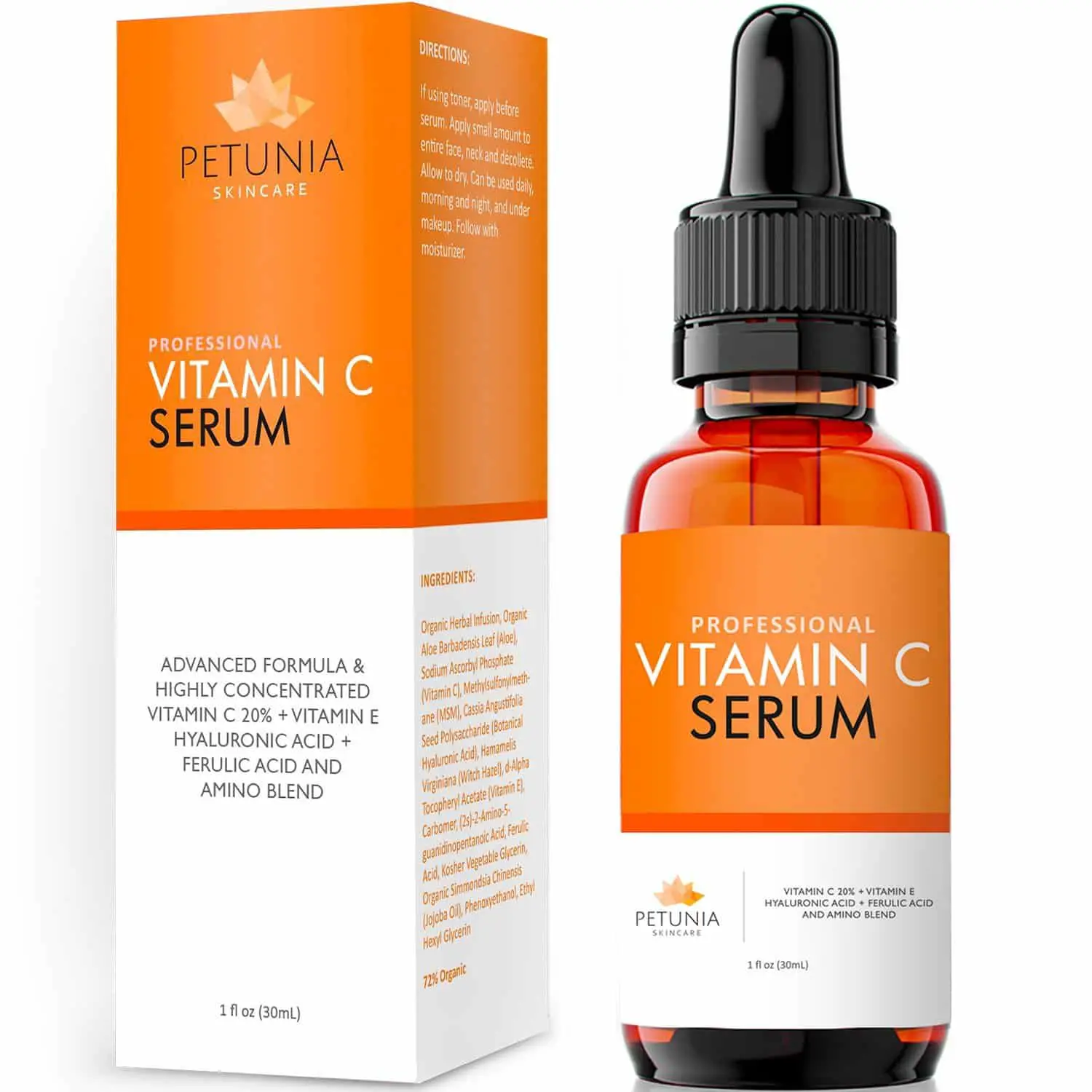 Best Vitamin C Serum 20% for Face With Vit E + Hyaluronic Acid ...