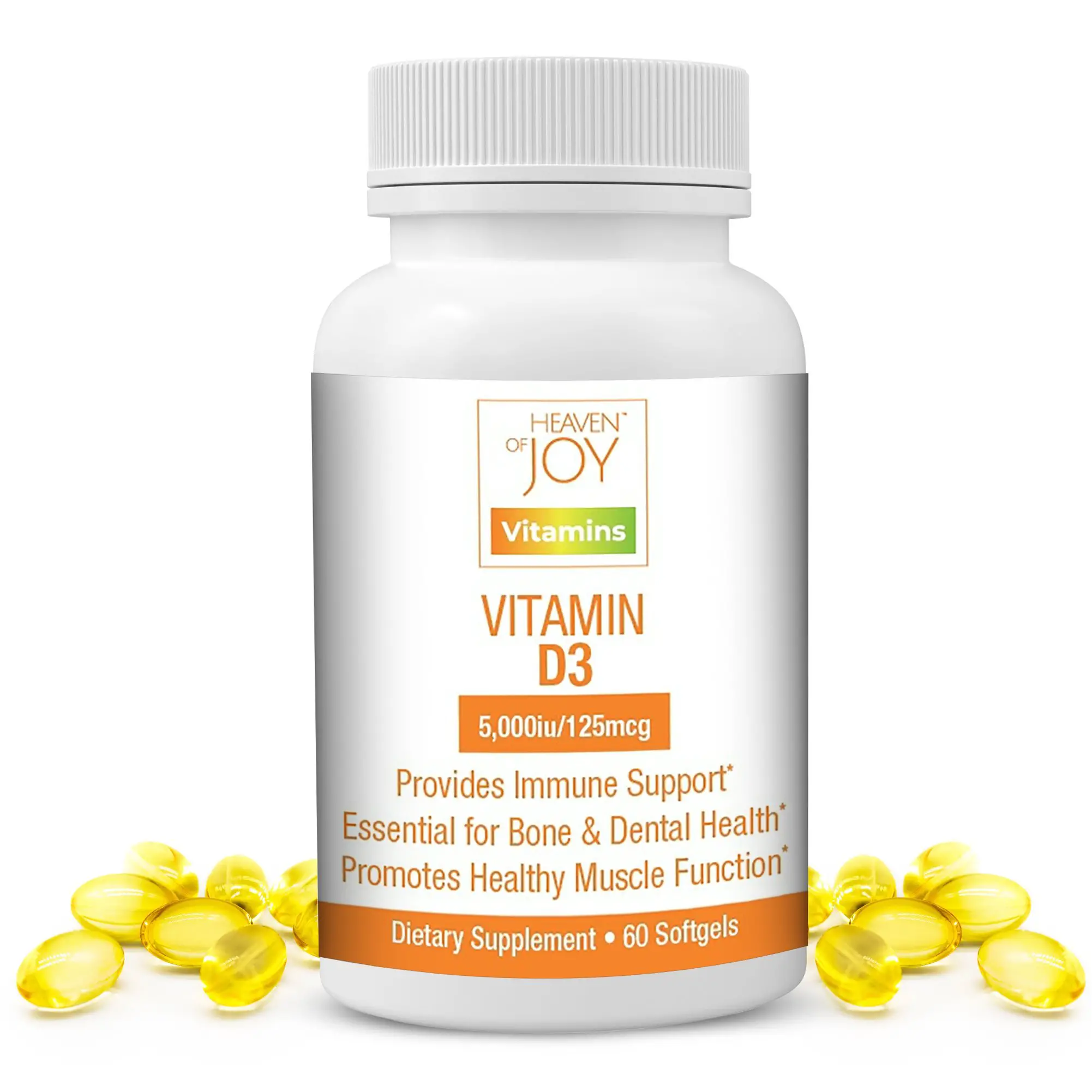 Best Vitamin D for Women. Natural Vitamin D3 5000 Softgels. Gentle ...