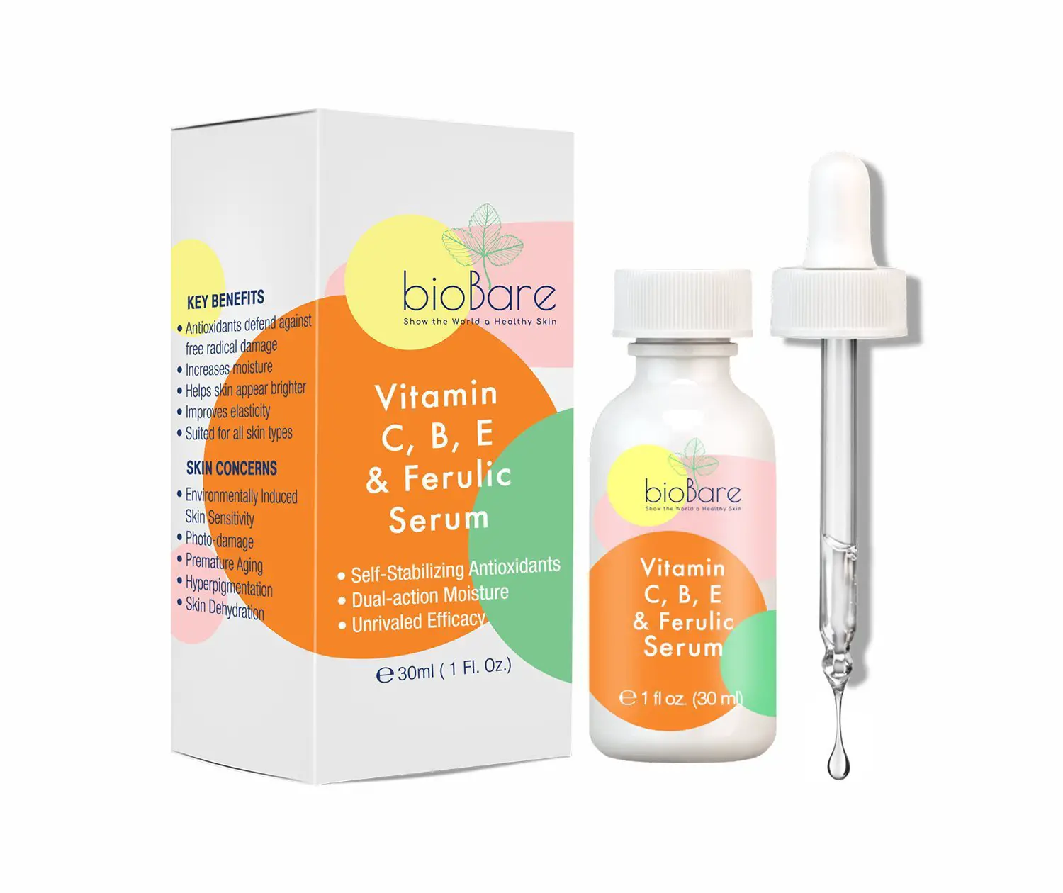 BioBare Vitamin C, B, E &  Ferulic Serum ingredients (Explained)