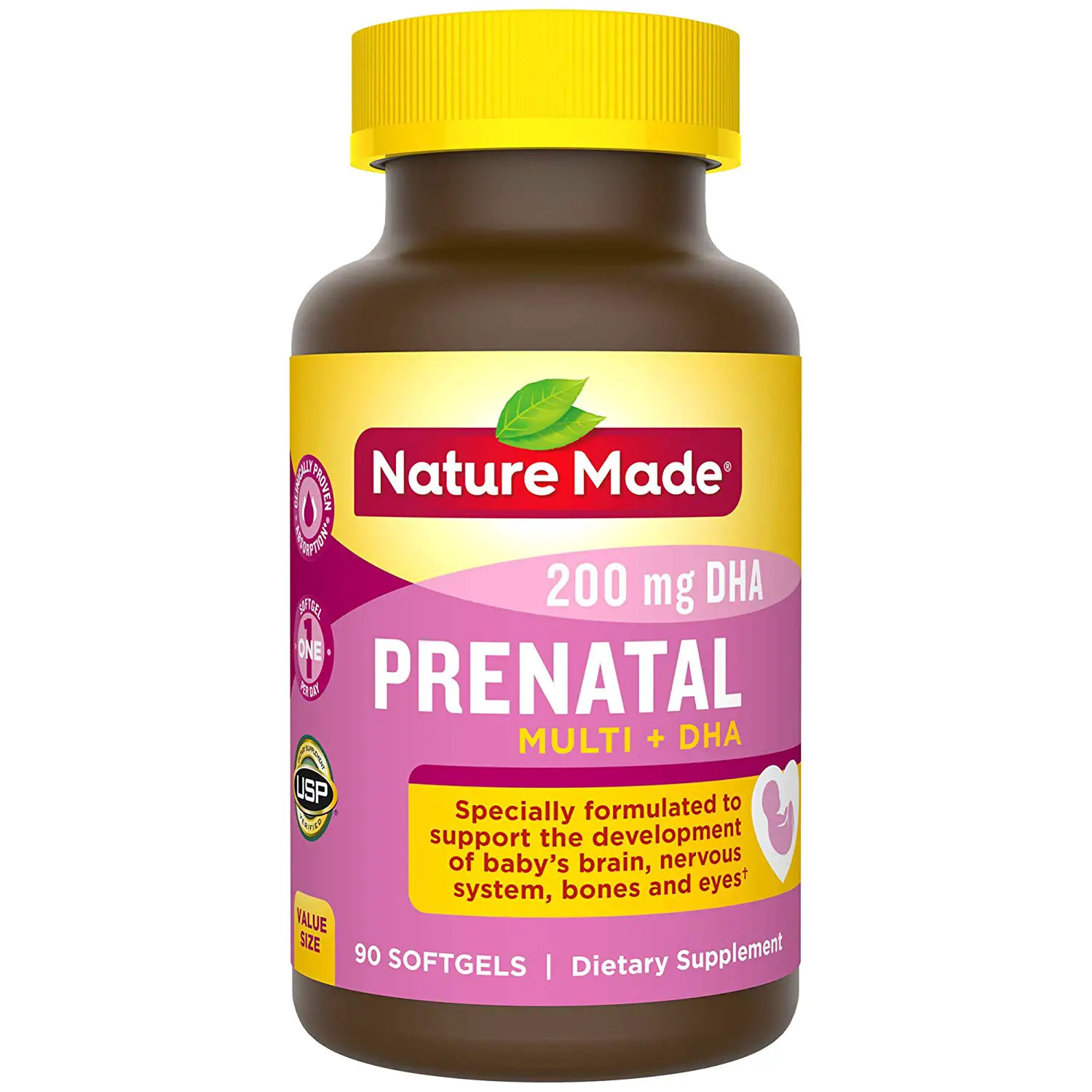 Buy Nature Made Prenatal + DHA 200 mg Multivitamin Softgels 90 Ct ...