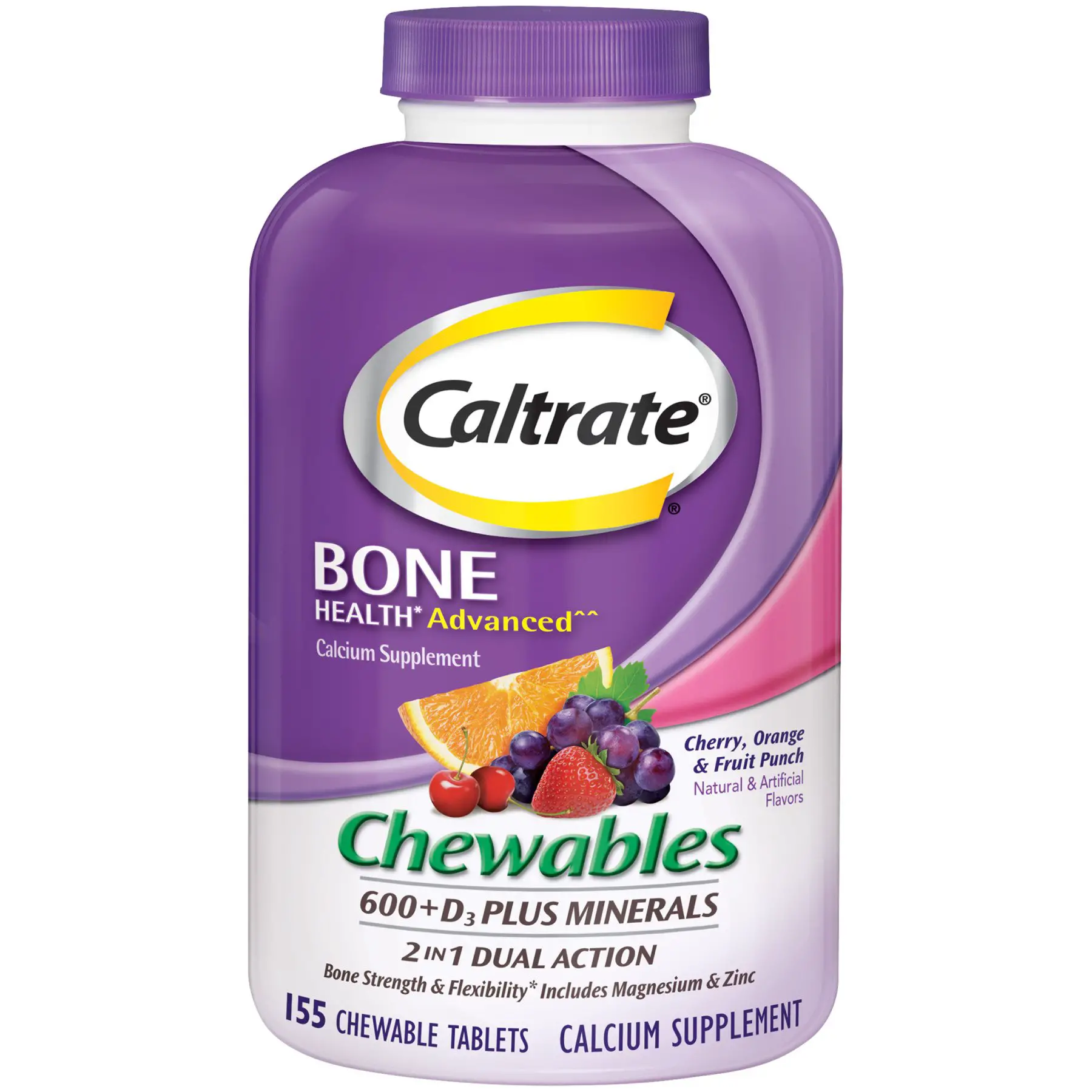 Caltrate 600+D3 Plus Minerals &  Calcium Supplement Chewables