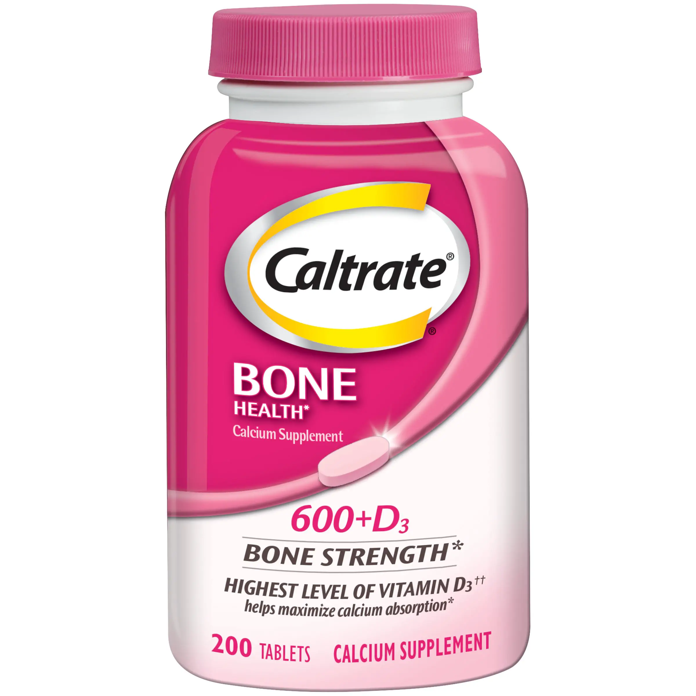Caltrate Bone Health 600+D3 Calcium Tablets, 200 Ct