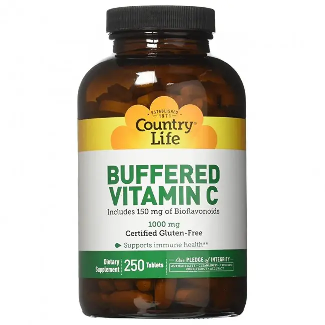 Country Life Buffered Vitamin C 1,000mg 250 Tablets