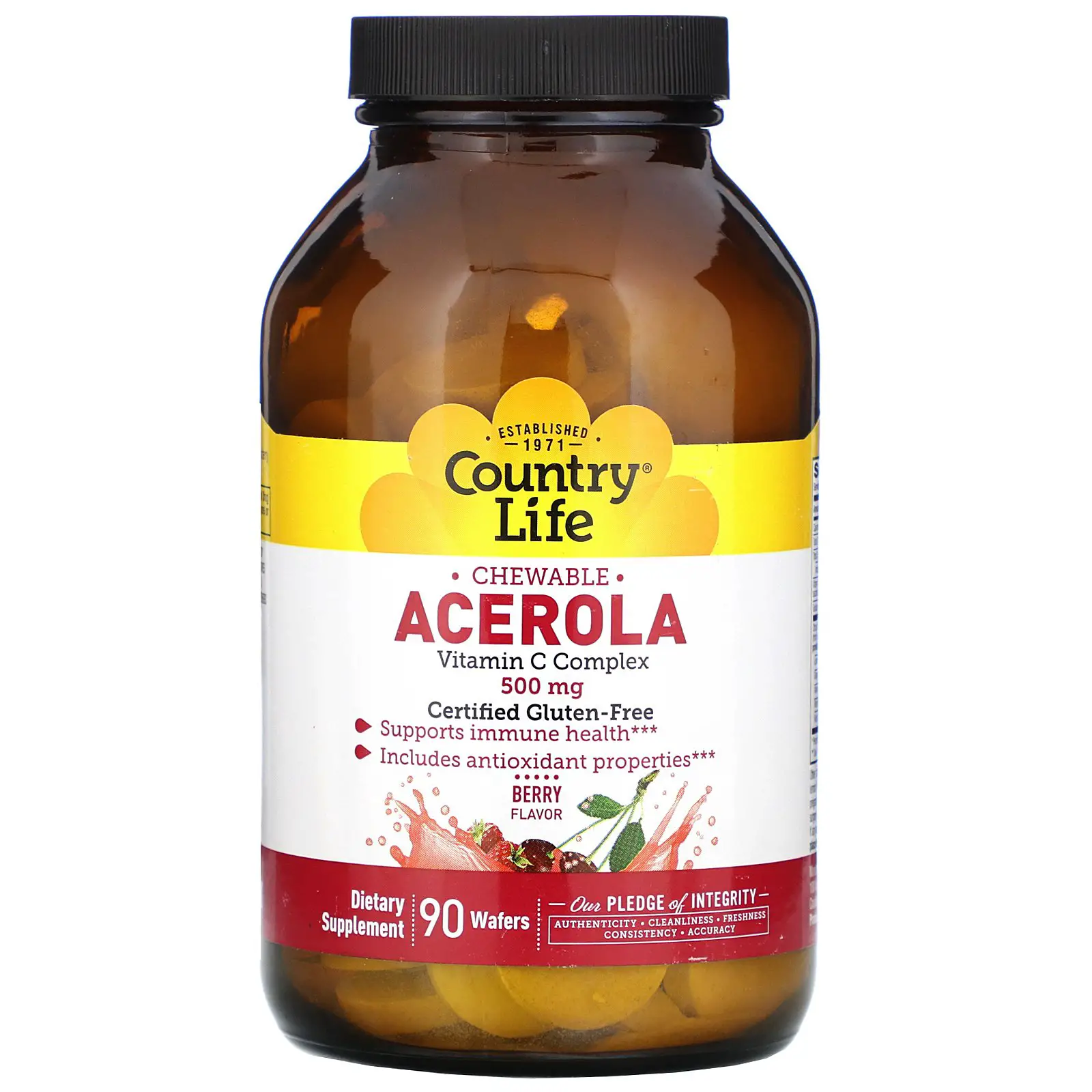 Country Life, Chewable Acerola, Vitamin C Complex, Berry ...