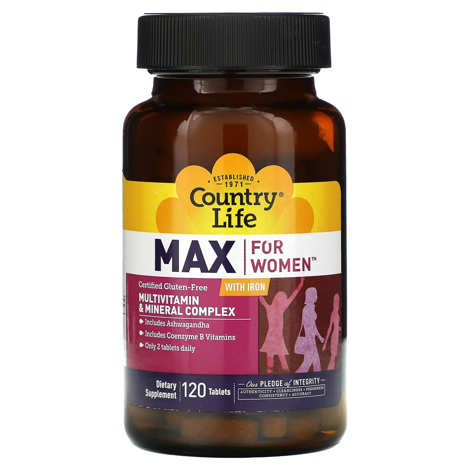 Country Life Max for Women, Multivitamin &  Mineral Complex with Iron ...
