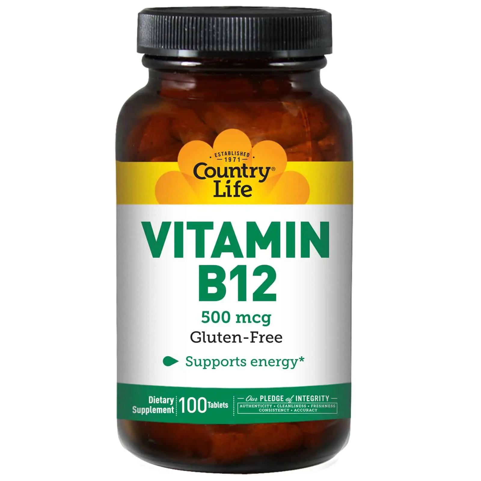 Country Life, Vitamin B12, 500 mcg, 100 Tablets