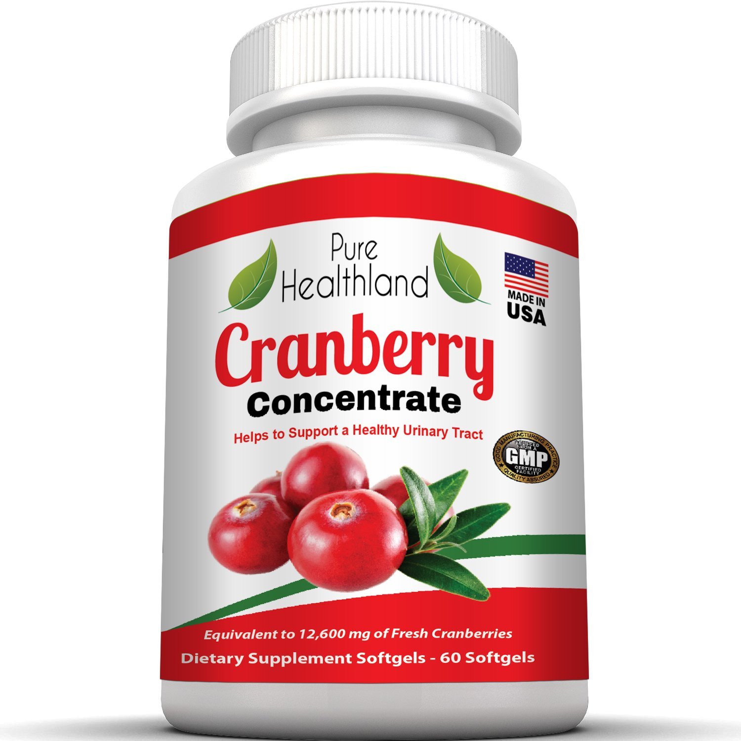 Cranberry Concentrate Supplement Softgels for Urinary ...