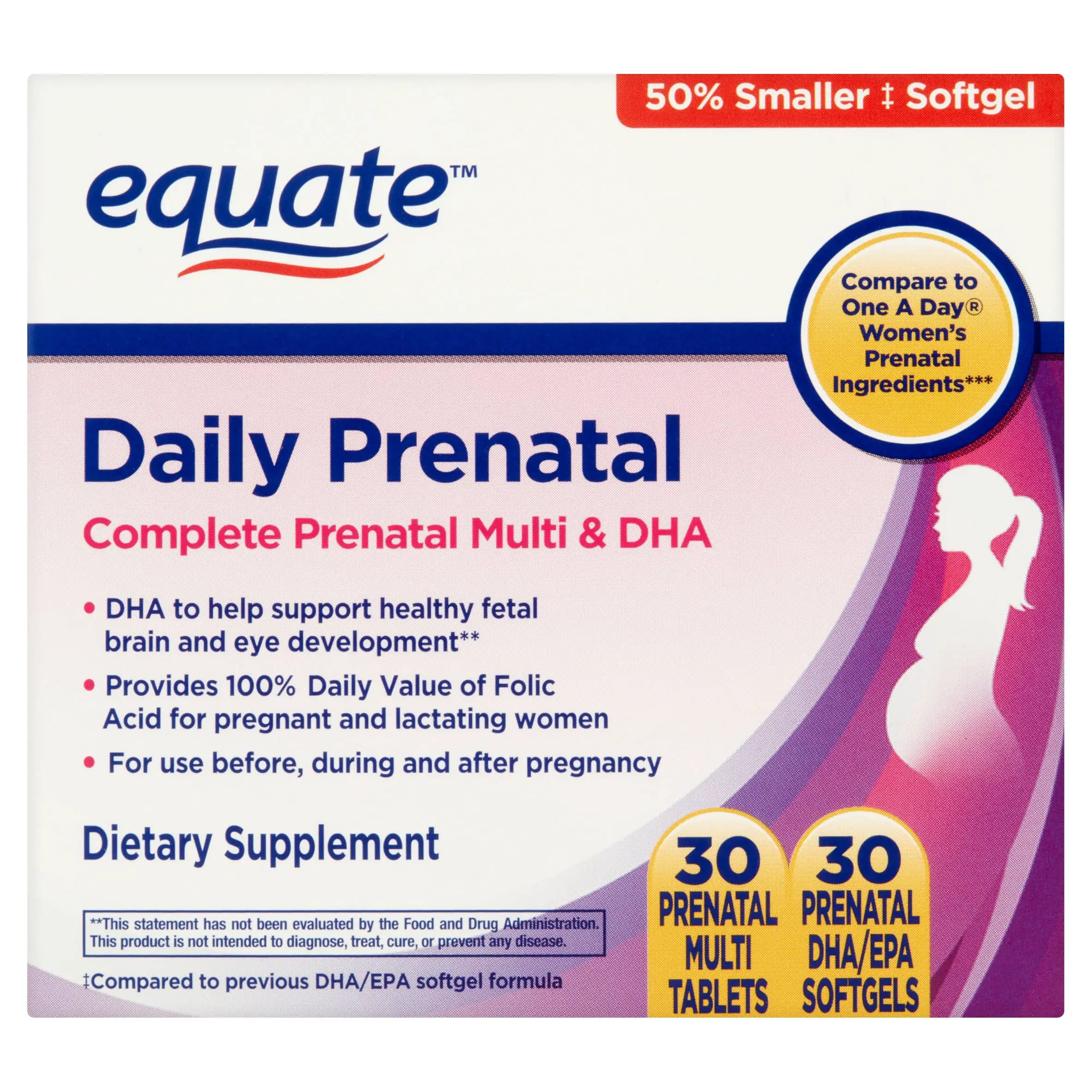 Equate Prenatal Multivitamins, 60 Ct