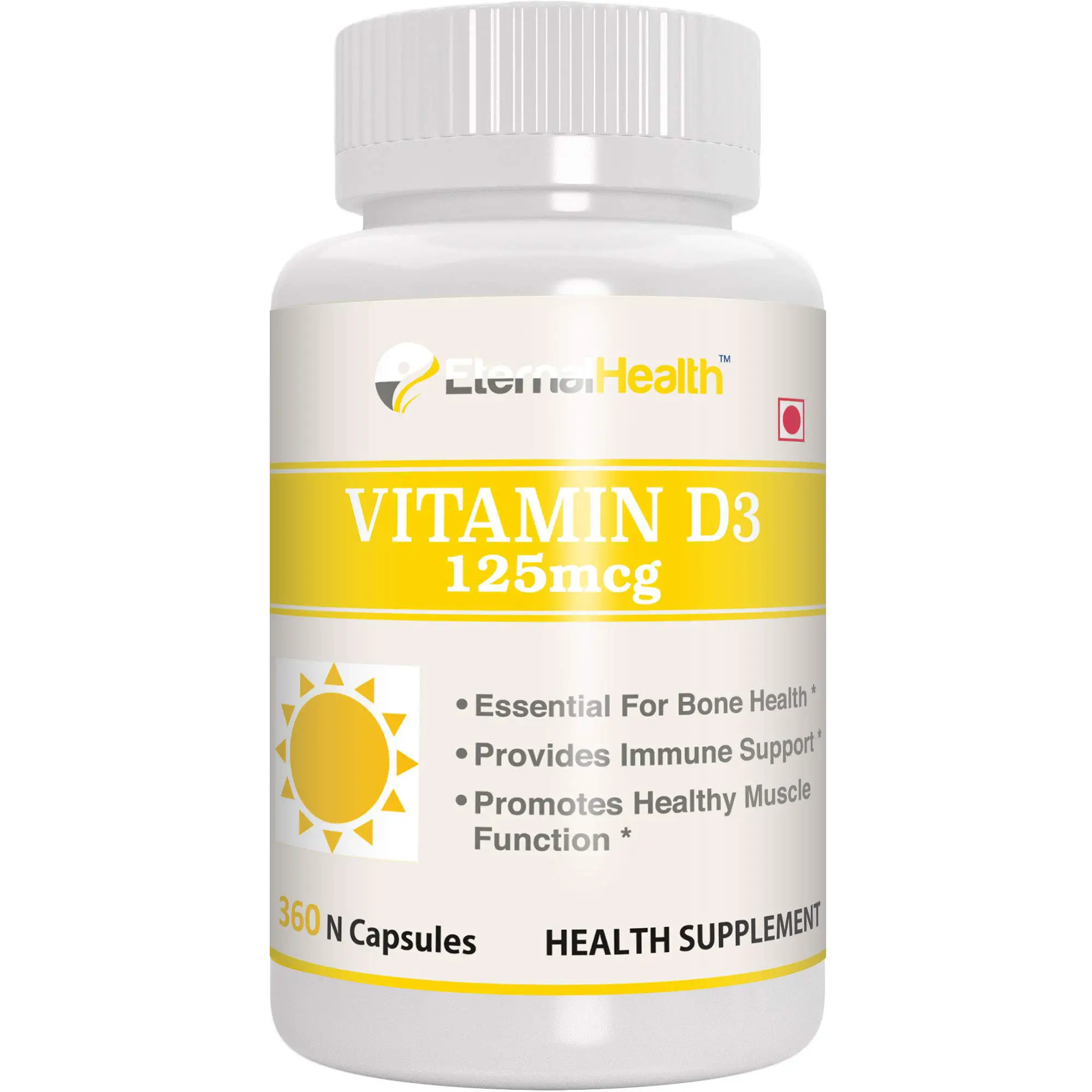 EternalHealth Vitamin D3 5000 IU with Bio Available Cholecalciferol ...