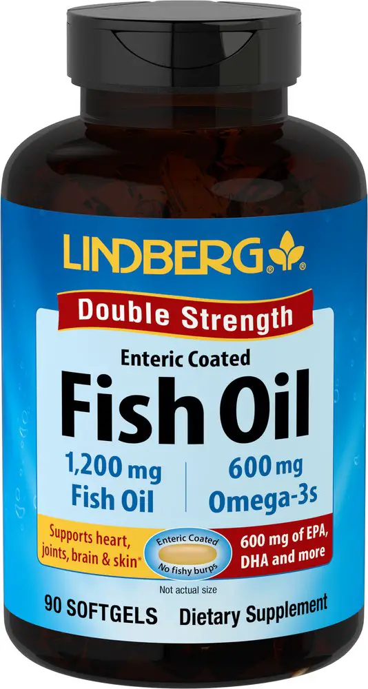 Fish Oil Double Strength (Enteric Coated), 1200 mg, 90 ...