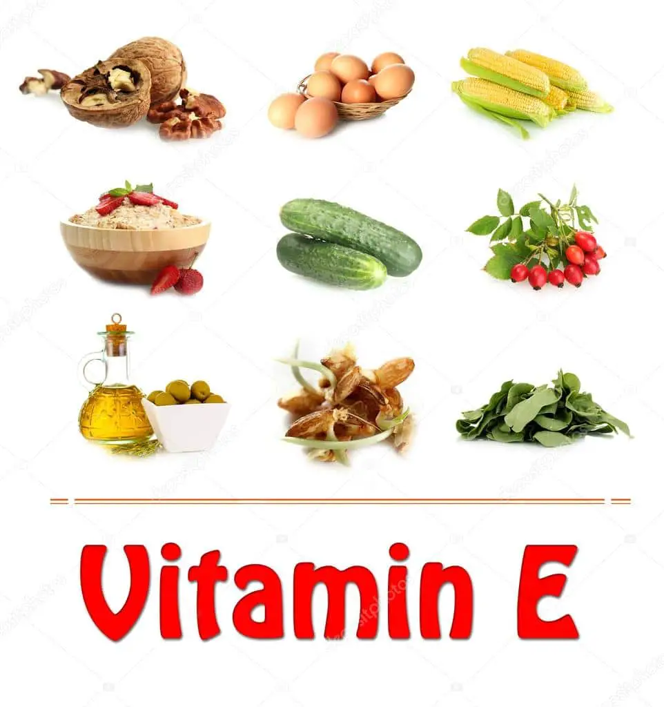 Food sources of vitamin E, isolated on white  Stock Photo © belchonock ...
