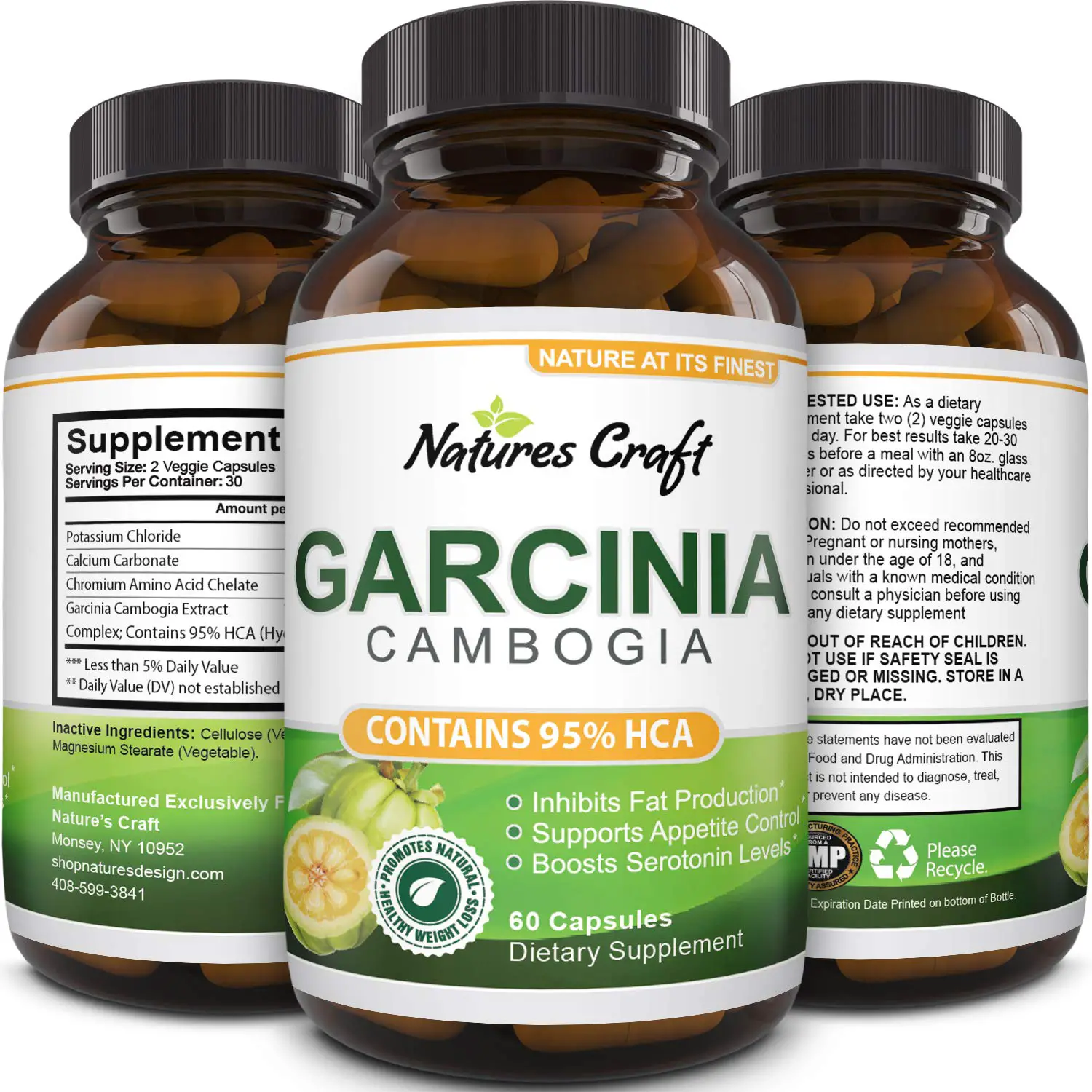 Garcinia Cambogia 95% HCA Hydroxy Supplement Weight Loss Diet Pills Fat ...