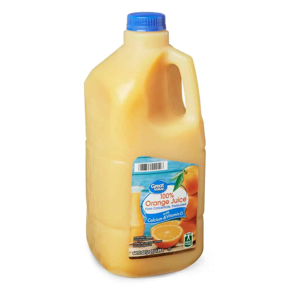Great Value 100% Orange Juice with added Calcium and Vitamin D, 64 fl ...