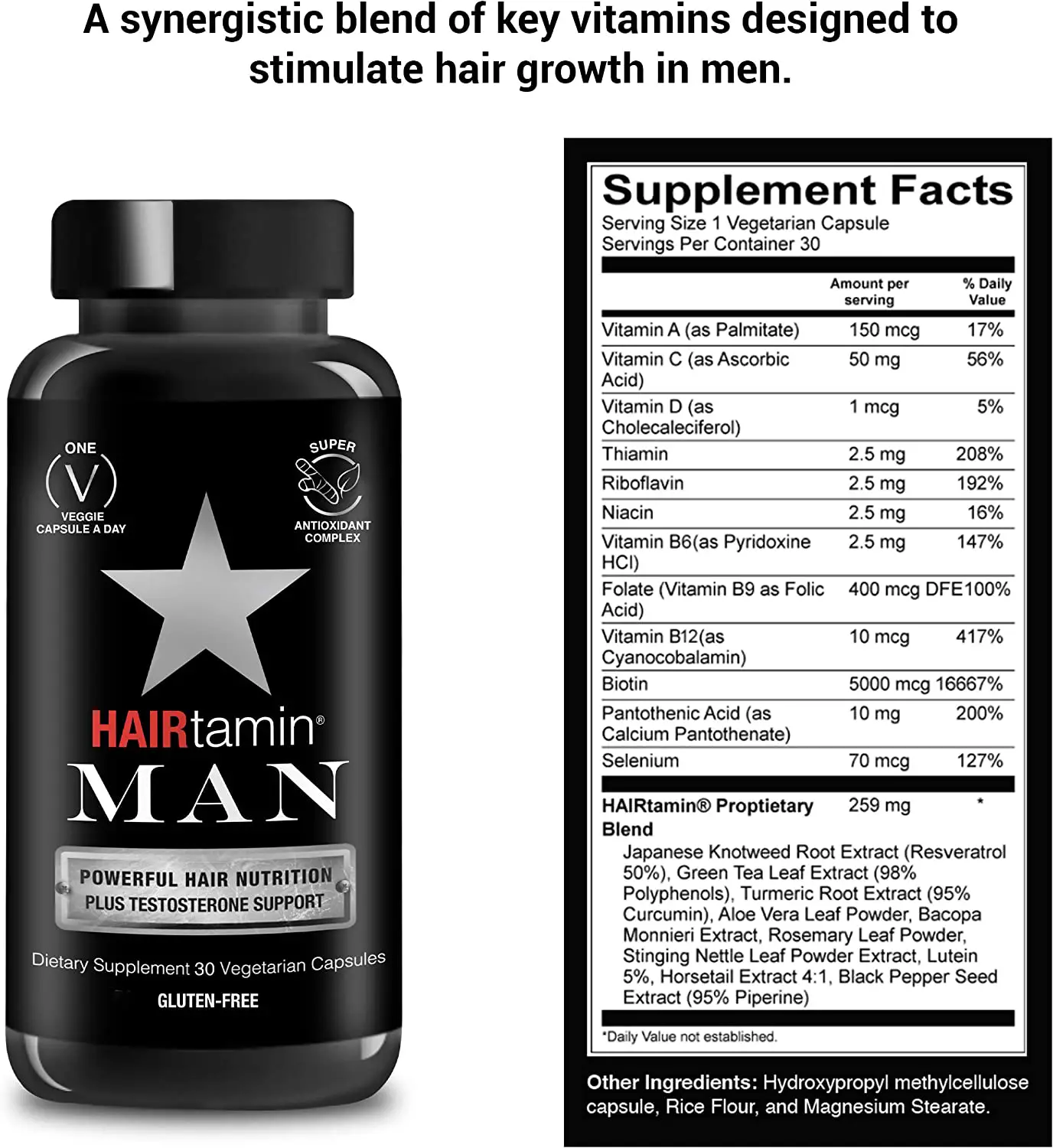 HAIRtamin Man Hair Growth Vitamins