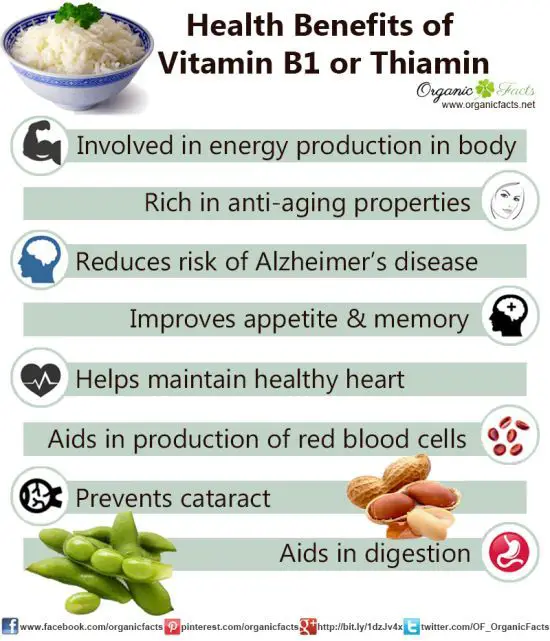 Health Benefits of Vitamin B1 or Thiamine
