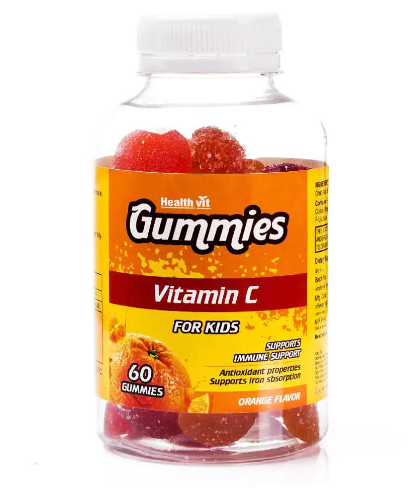 HealthVit Gummies Vitamin C For Adults Orange Flavour c Softgel 60 no.s ...