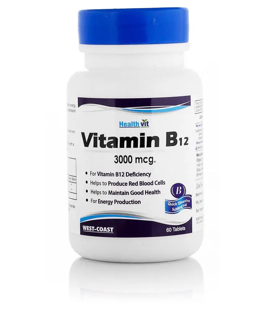 Healthvit Vitamin B12 Methylcobalmin 3000mcg 60 Tablets ...