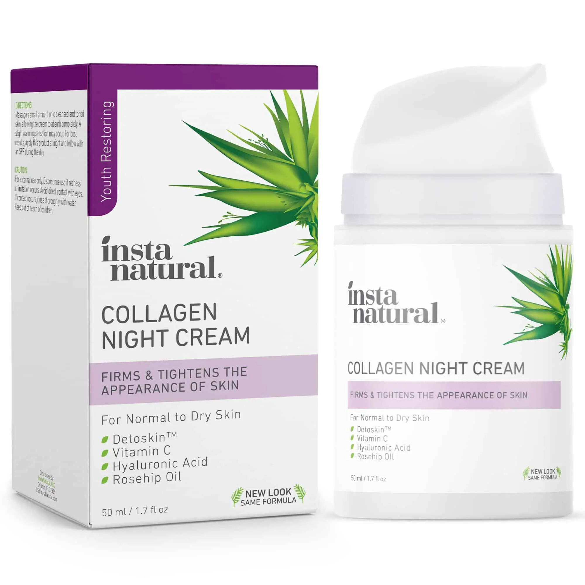 InstaNatural Collagen Night Cream, Anti Wrinkle Face Cream with Vitamin ...