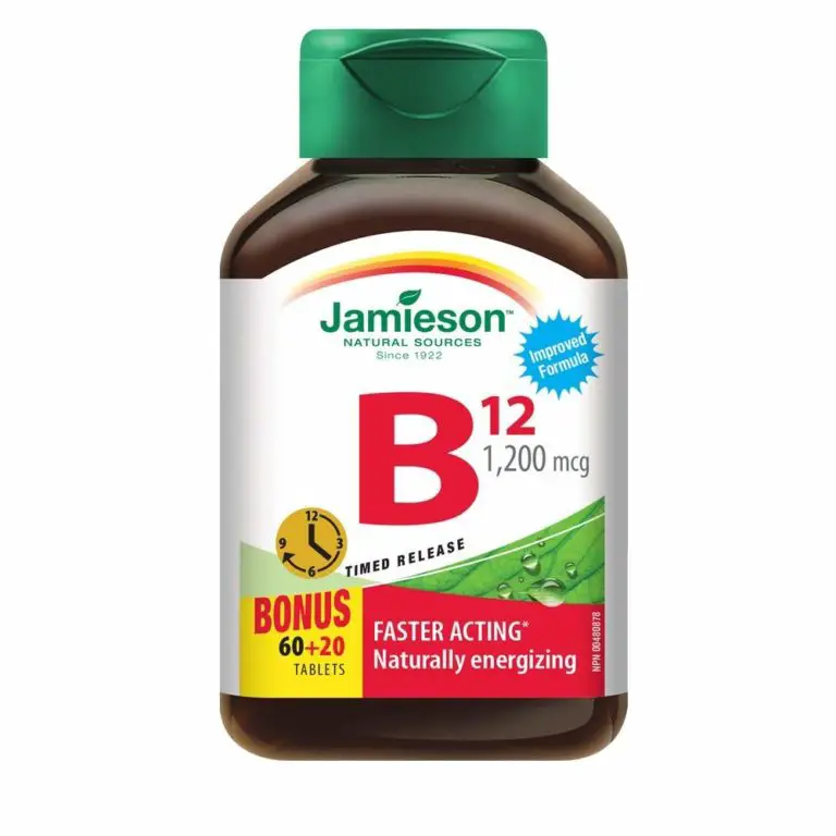 Jamieson Vitamin B12 1,200 mcg (methylcobalamin) Timed Release (80 ...