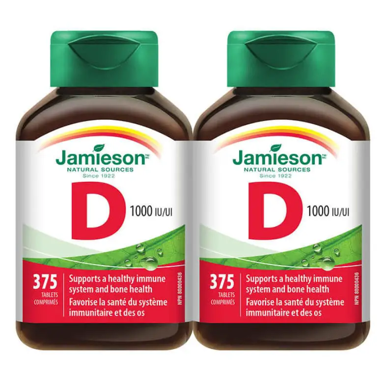 Jamieson Vitamin D 1000 IU/25 mcg, Twin Pack (2x375 Tablets ...