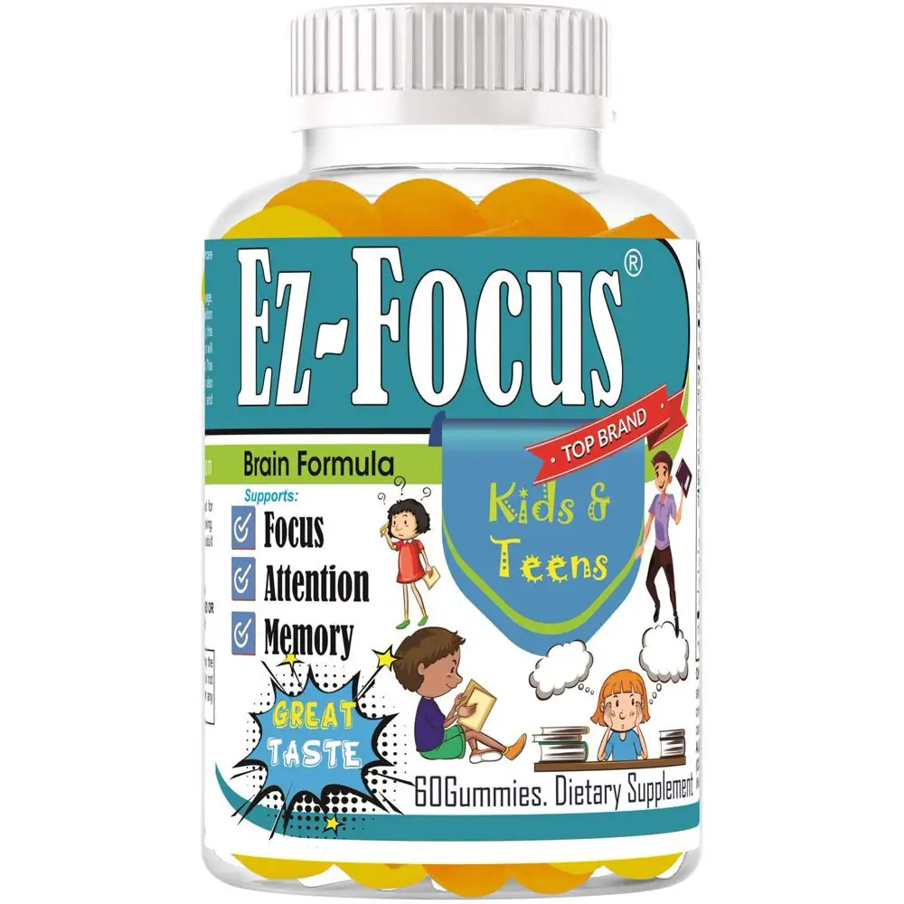 Kids Brain Focus Chewable Gummies Supplements, Attention &  Memory Help ...