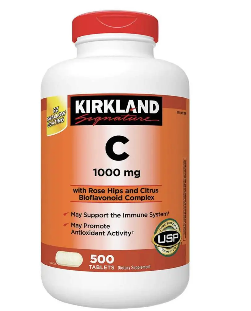 Kirkland Signature Vitamin C 1000mg with Rose Hips, 500 ...