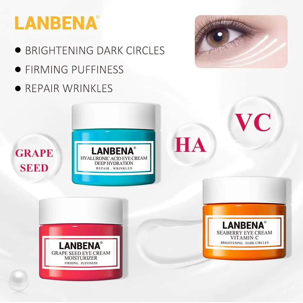 LANBENA Vitamin C Eye Cream Eyes Serum Hyaluronic Acid Moisturizing ...