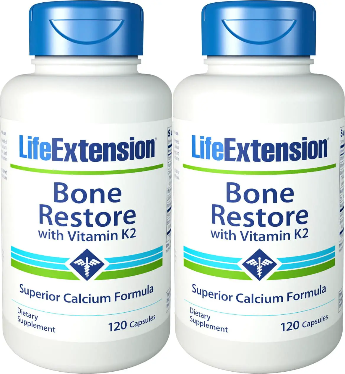Life Extension Bone Restore With Vitamin K2 120 Capsules 2 Bottles ...