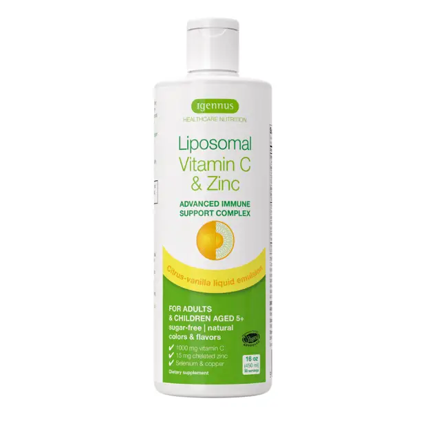 Liposomal Vitamin C 1000mg &  Zinc, High Absorption Liquid Immune ...