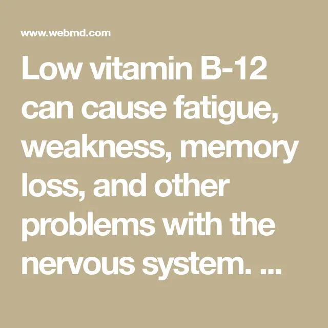 Low vitamin B