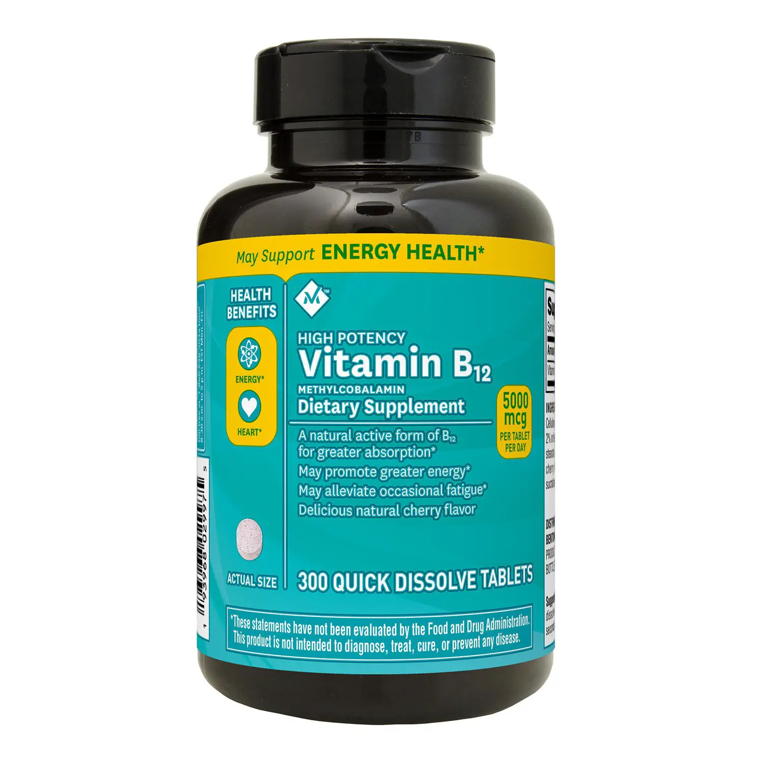 M.M Sublingual Vitamin B12 5000mcg Methylcobalamin (300 ct.)