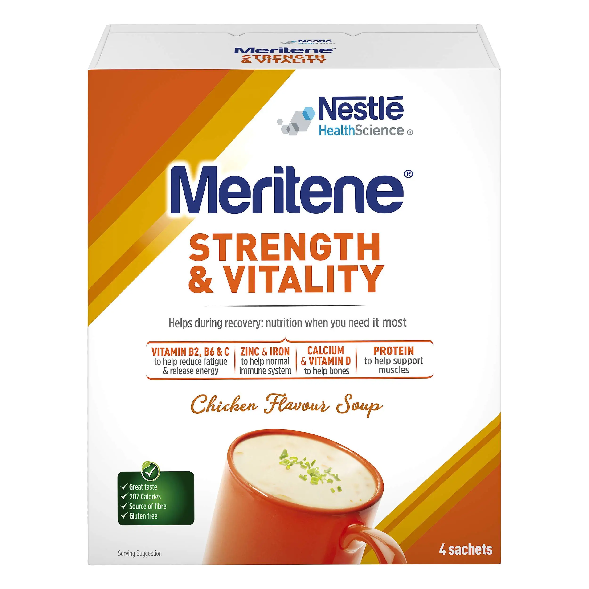 Meritene Strength and Vitality Chicken Soup, 50g Sachets, Pack of 4 ...