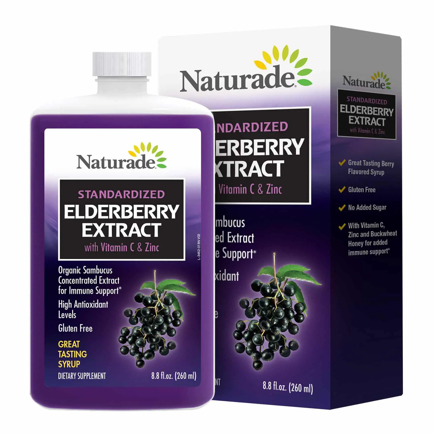 Naturade Standardized ELDERBERRY Syrup with Vitamin C &  Zinc, 8.8 fl oz ...