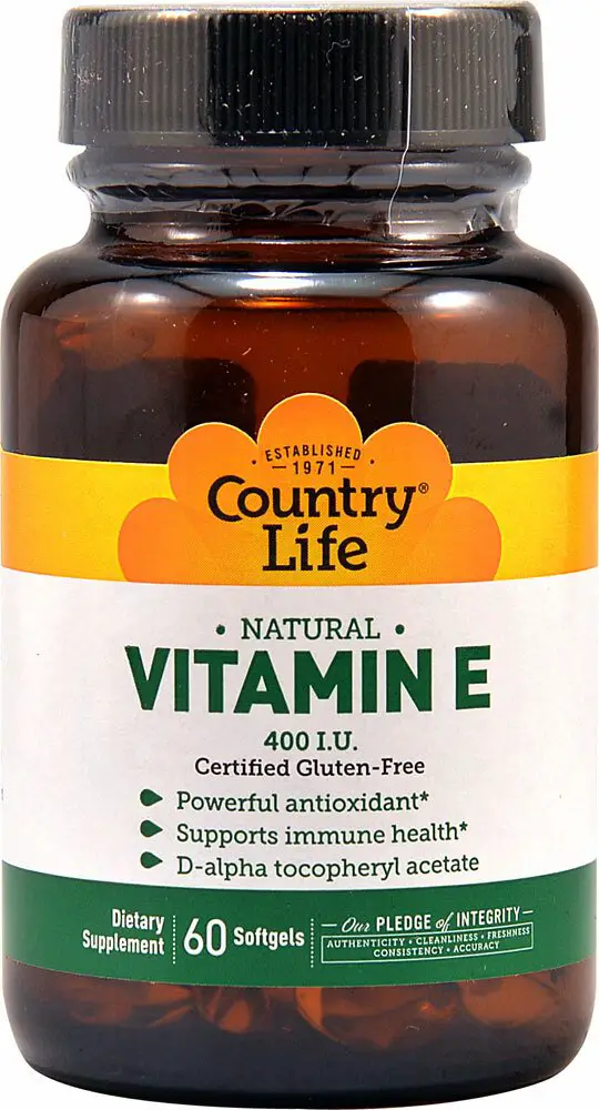 Natural Vitamin E 400 IU 60 sGels, Country Life