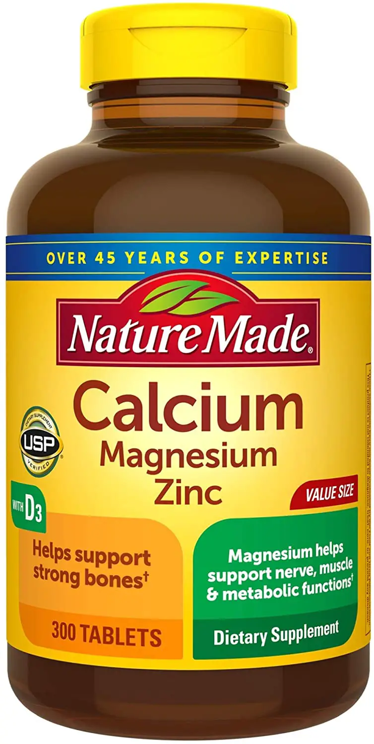 Nature Made Calcium Magnesium Zinc with Vitamin D3, 300 ...