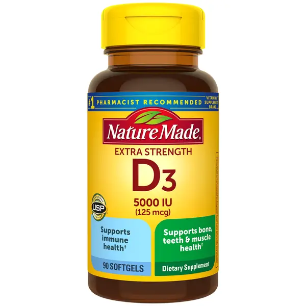 Nature Made Extra Strength Vitamin D3 5000 IU (125 mcg ...