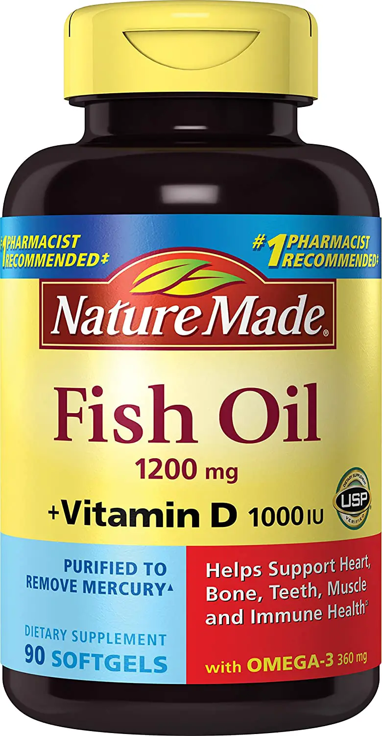 Nature Made Fish Oil 1200 mg + Vitamin D 1000 IU Liquid 90 ...