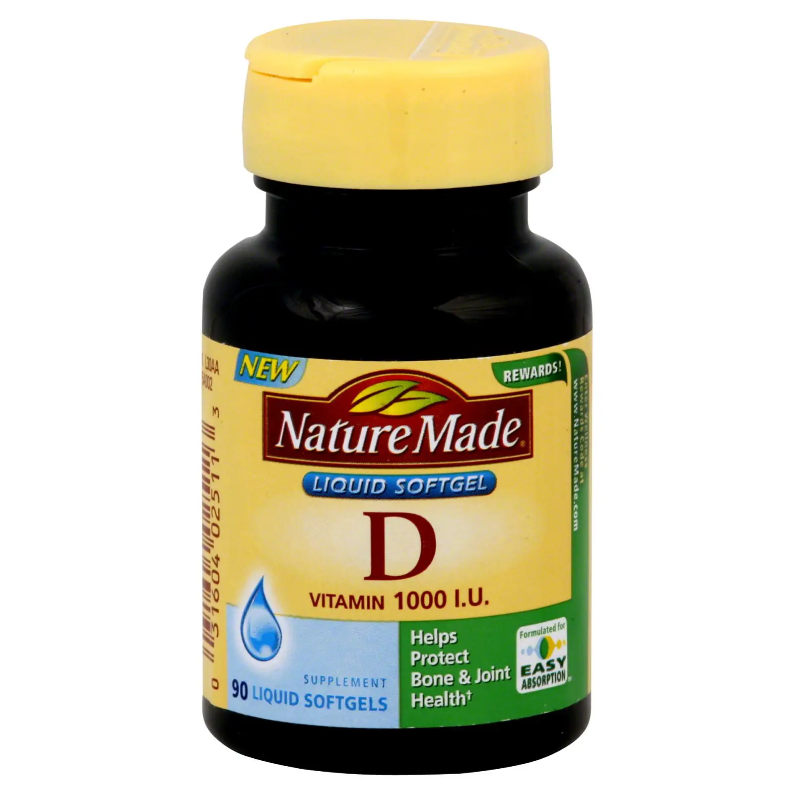 Nature Made Vitamin D, 1000 IU, Liquid Softgels, 90 ...