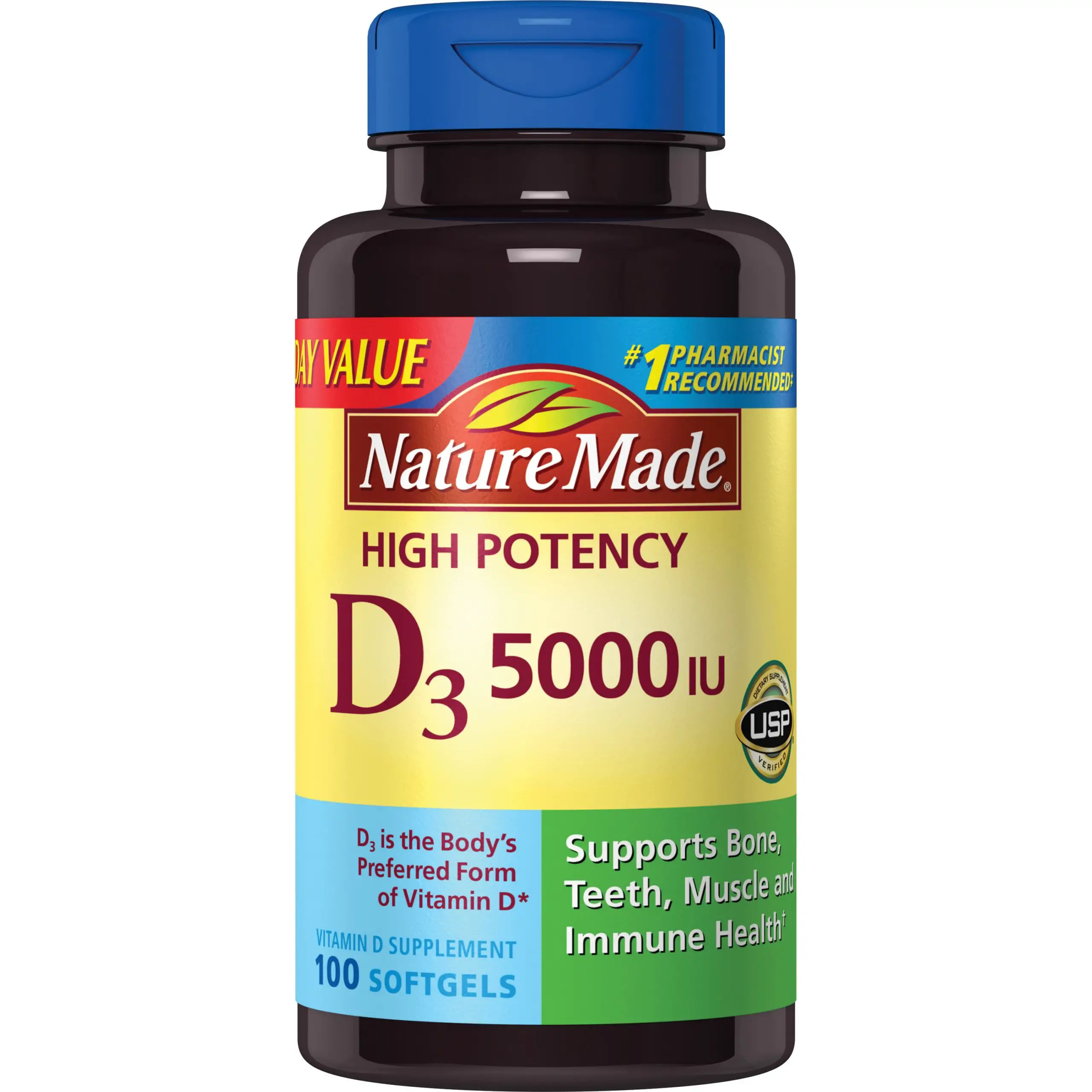 Nature Made Vitamin D 5000 I.U. Softgels