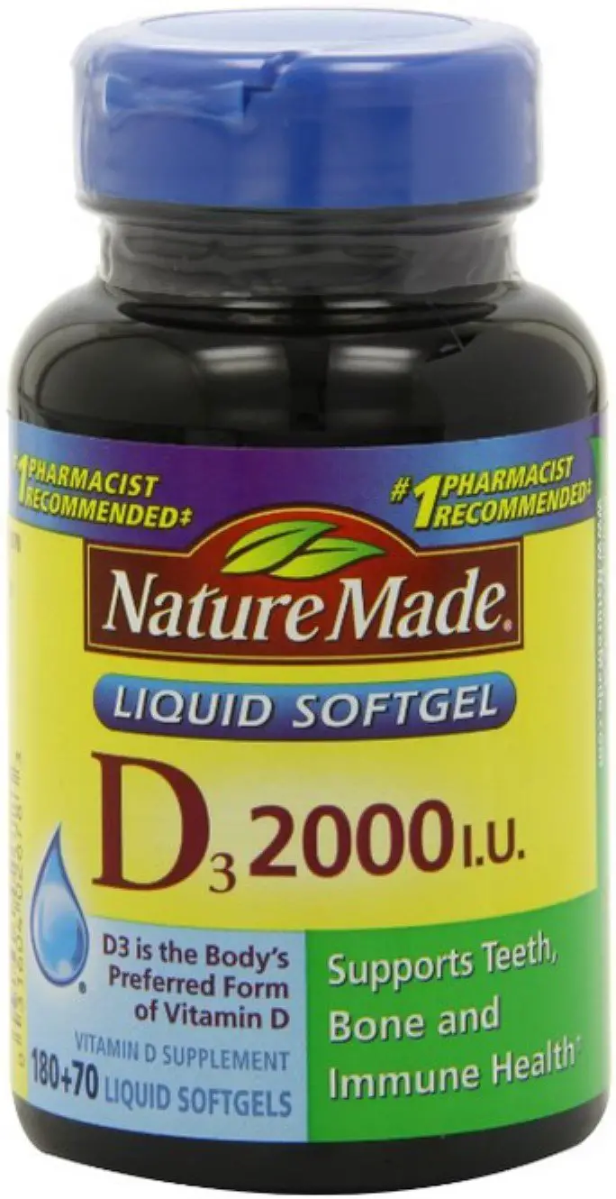 Nature Made Vitamin D3 2,000 I.U. Liquid Softgels 250 ea