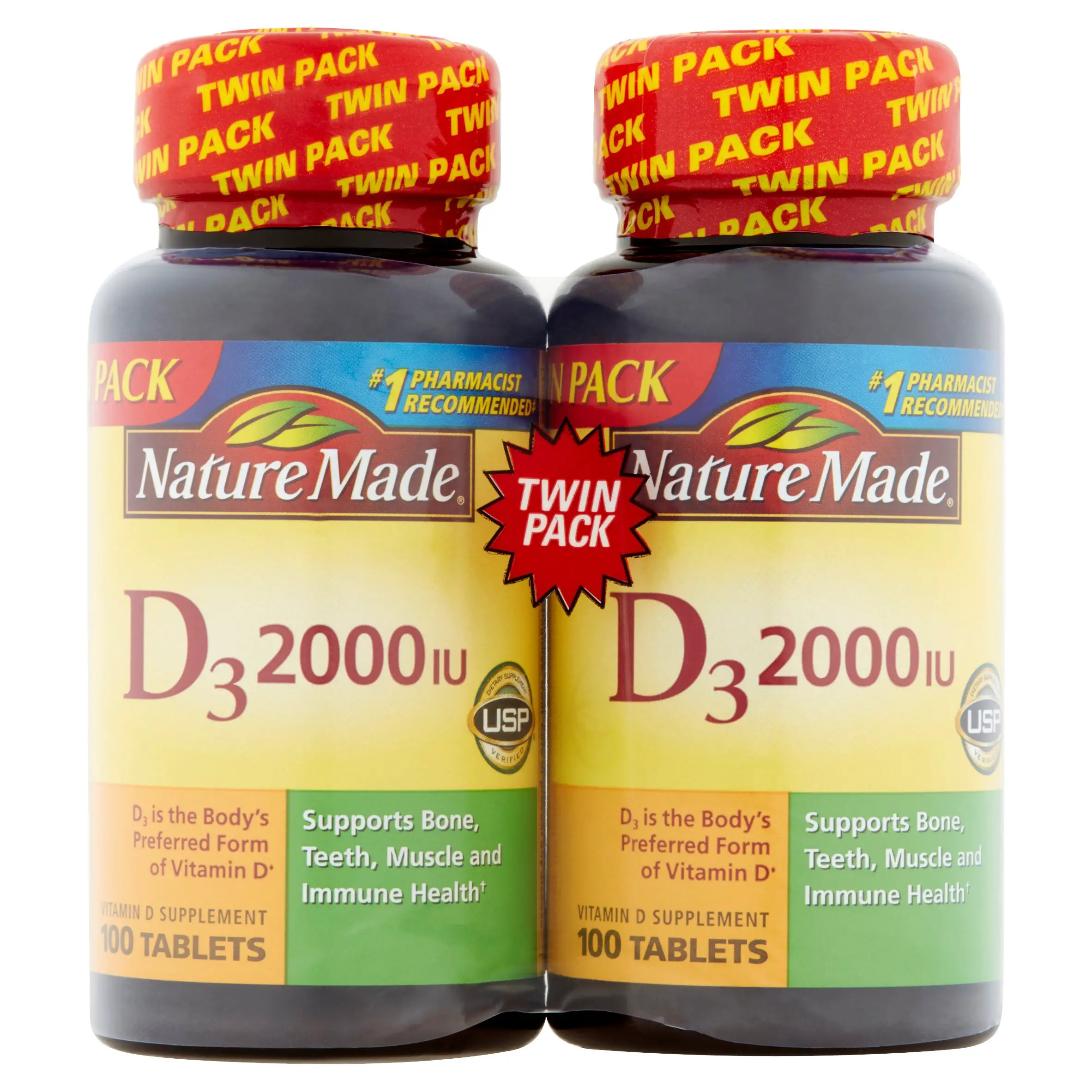 Nature Made Vitamin D3 2000 IU Supplement Tablets, 100 ...