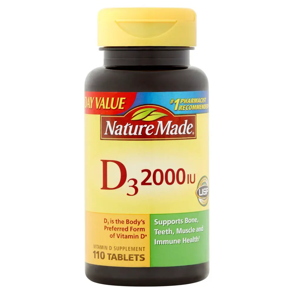 Nature Made Vitamin D3 Dietary Supplement Tablets, 2000 I ...