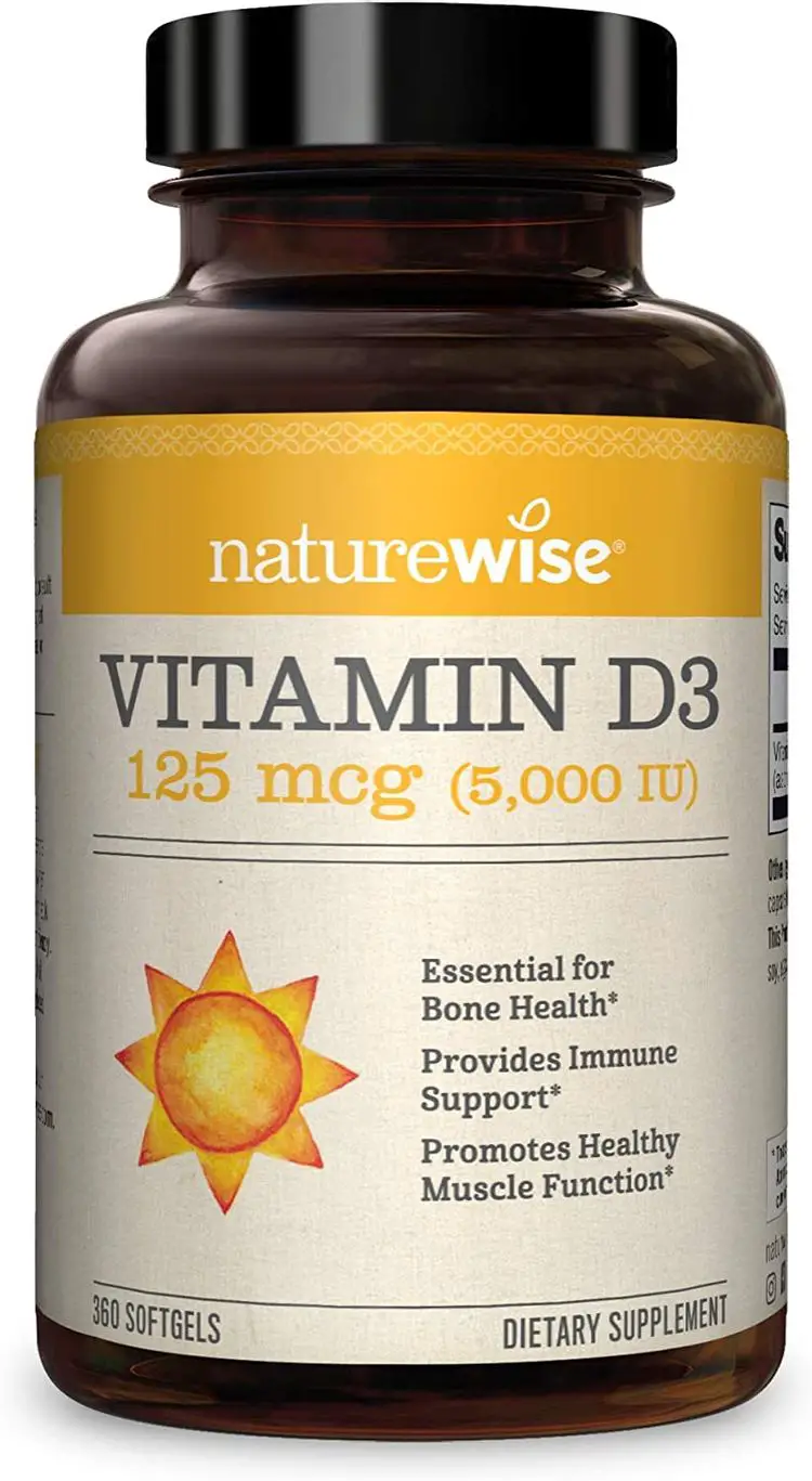 NatureWise Vitamin D3 5000IU &  Odorless Garlic Softgels Bundle for ...