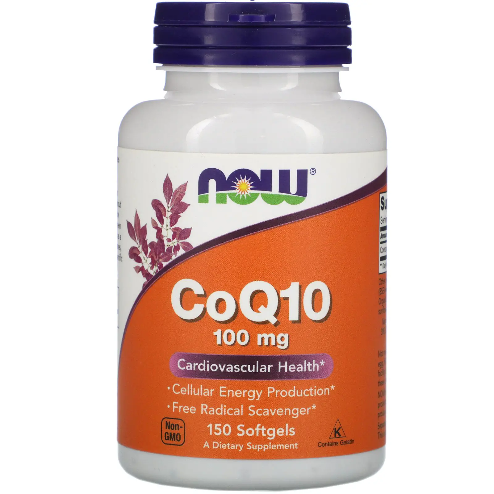 Now Foods CoQ10 With Vitamin E 100 mg 150 Softgels GMP Quality Assured ...
